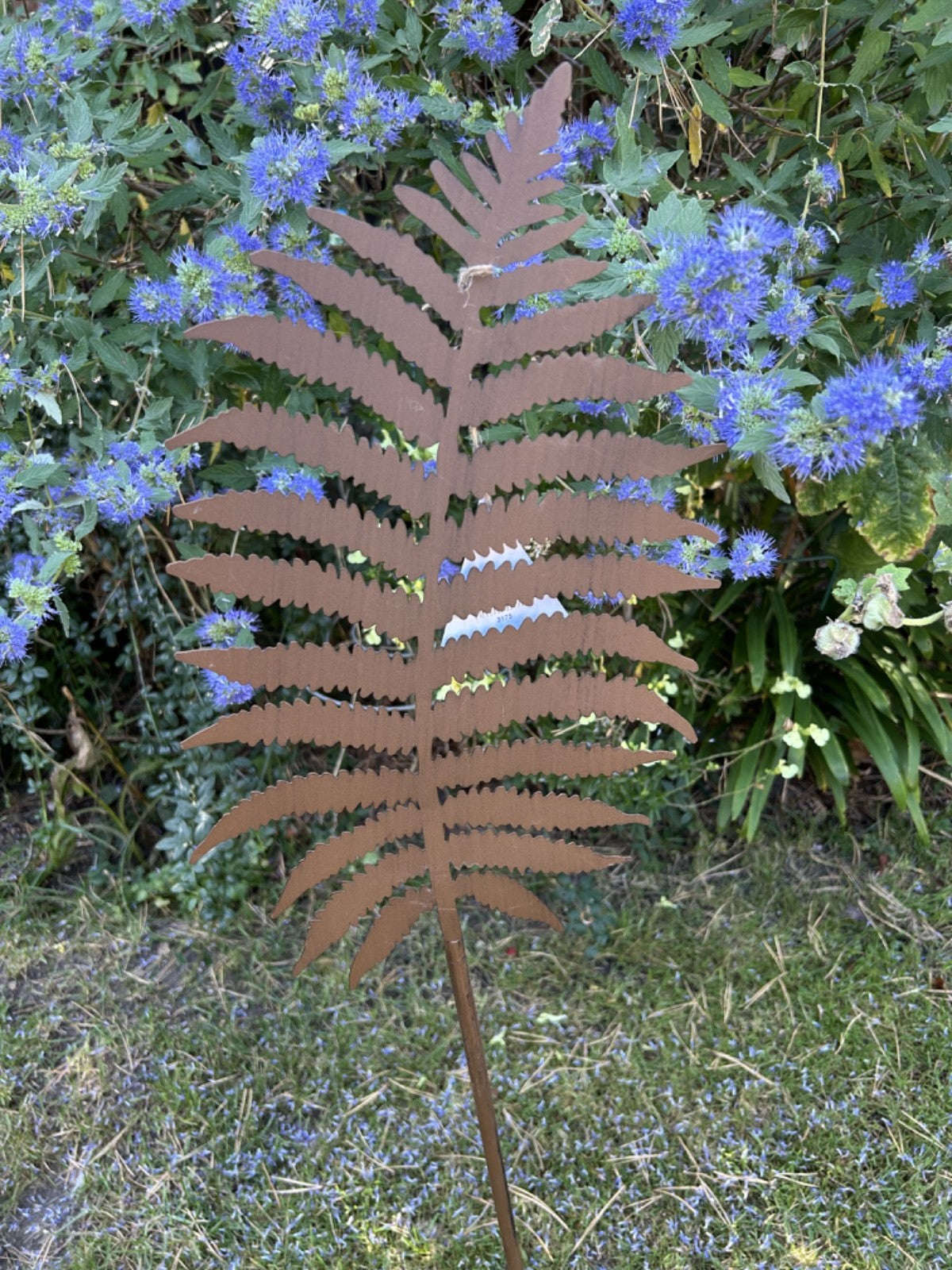 Large Heavy Duty Core-Ten Rusty Metal Fern Leaf Garden Ornament 86cm Long x 24cm
