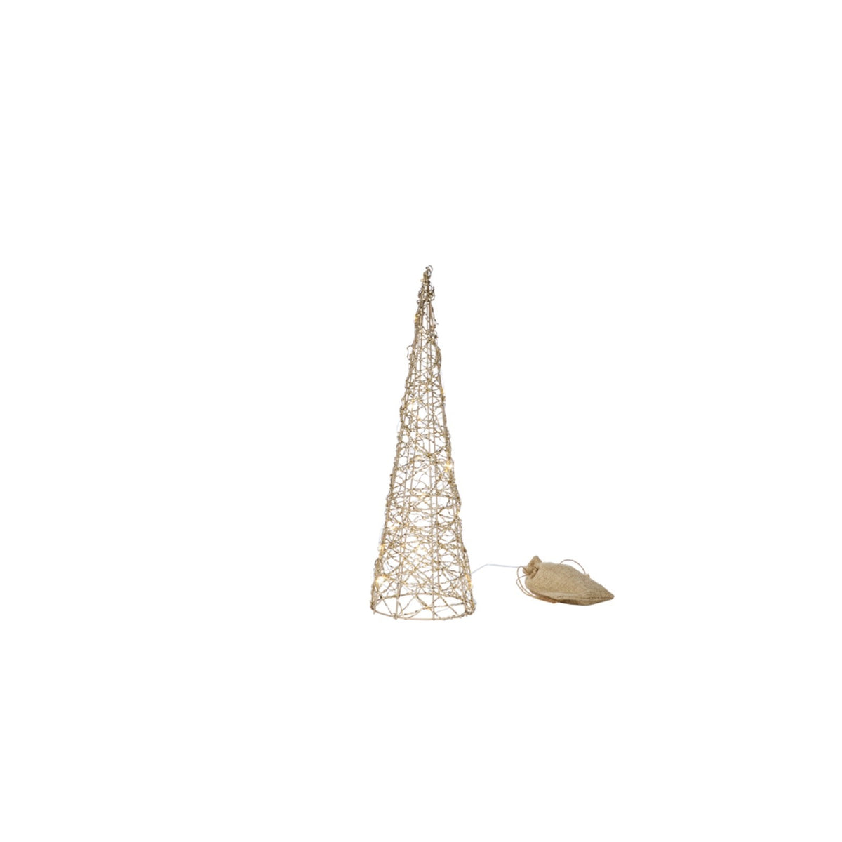Festive Set of 3 Gold Weave Light Up Treebelisks Christmas Cone Trees on Timer