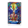 Stained Glass Warm White LED Lights Church Christmas Decoration 21cm Double Side