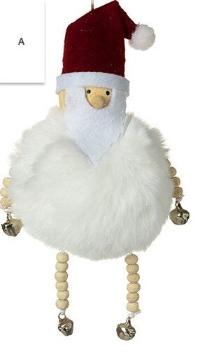 Choice of 3 Christmas Furry Snowball Santa or Reindeer Tree Decoration 25cm Tall