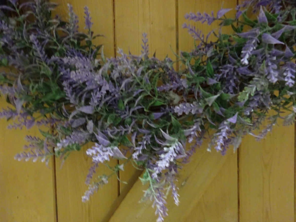 Large Realistic Artificial Floral Arrangement Lavender Herb Wreath 50cm Diameter