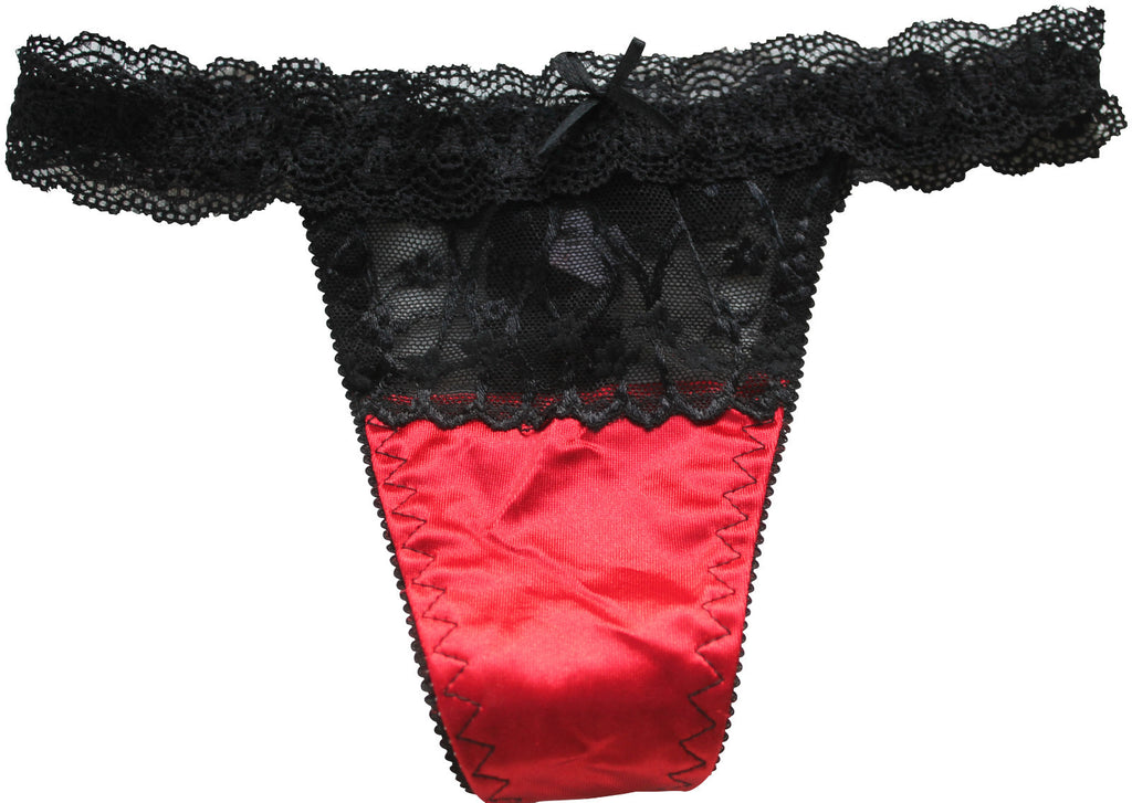 Choice of 6 Colours Beautiful Sexy Ladies Panties Briefs Thong Satin & Lace 8-10