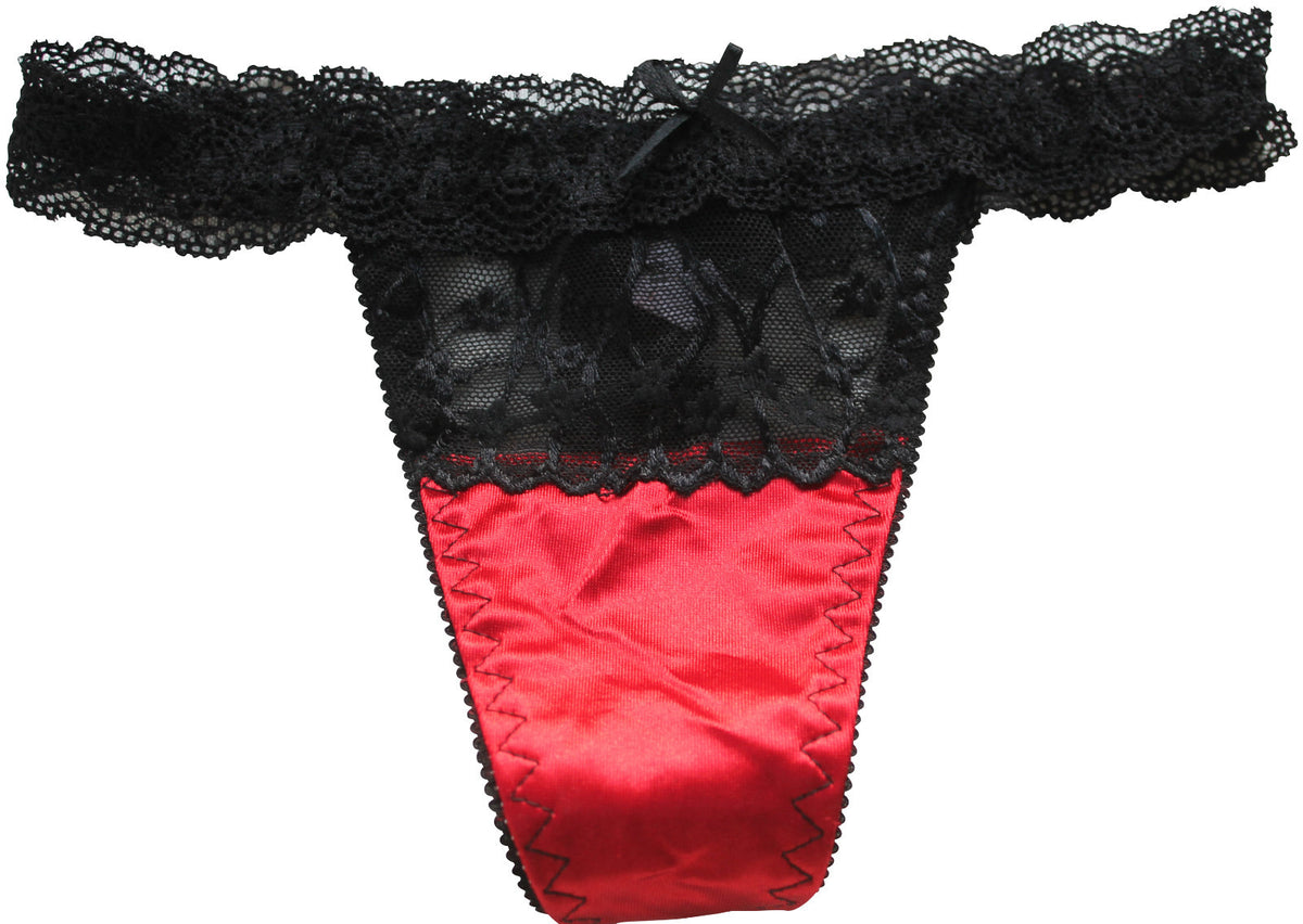 Choice of 6 Colours Beautiful Sexy Ladies Panties Briefs Thong Satin & Lace 8-10