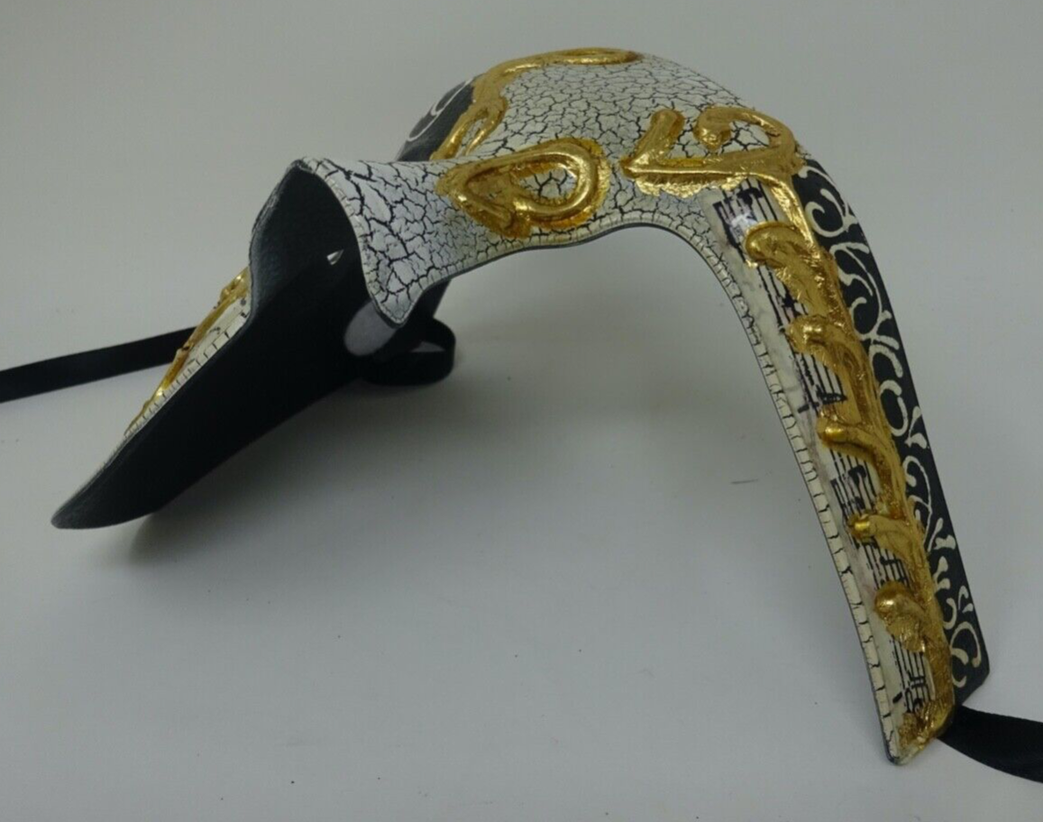 QUALITY RED BLACK & GOLD HALF FACE PHANTOM  OPERA MUSICAL NOTES MASQUERADE MASK