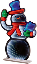 Christmas Snowman Waving Infinity LED Mirror Tunnel Light - 3D Decoration - 60cm