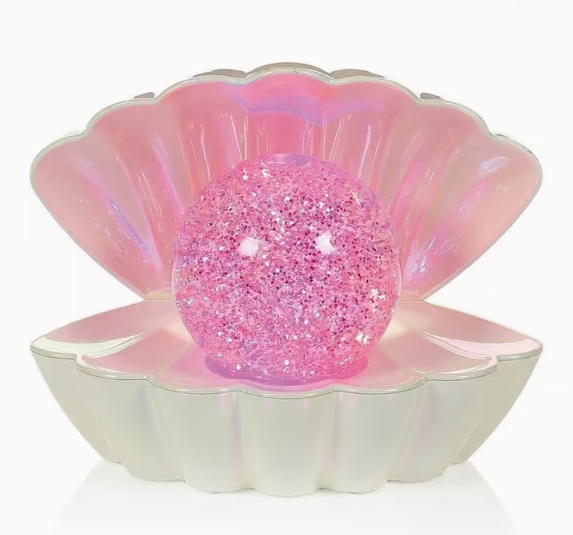Choice of 3 Colour Changing Christmas Clam Shape LED Glitter Water Spinner 18cm
