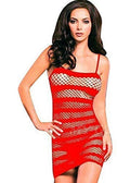 Ladies Sexy Lingerie Red Crochet Mesh Fishnet Short Dress Free Size 8-12