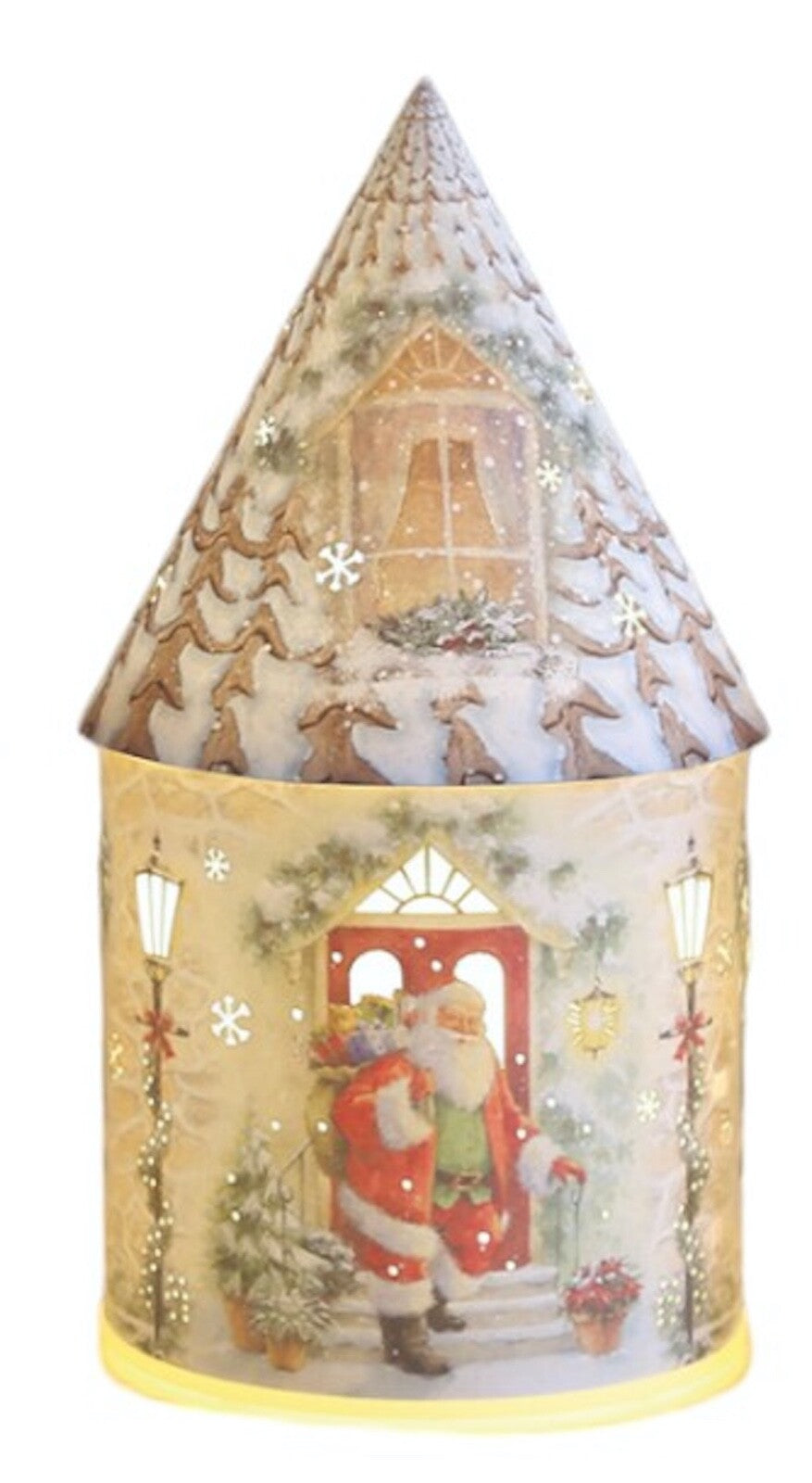 Choice of 4 Santa Claus Snowman Designs Christmas LED House Lantern 21cm Tall