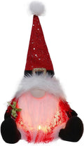 Light Up LED Santa Gonk Christmas Ornament with Adjustable Bendy Hat 35cm Tall