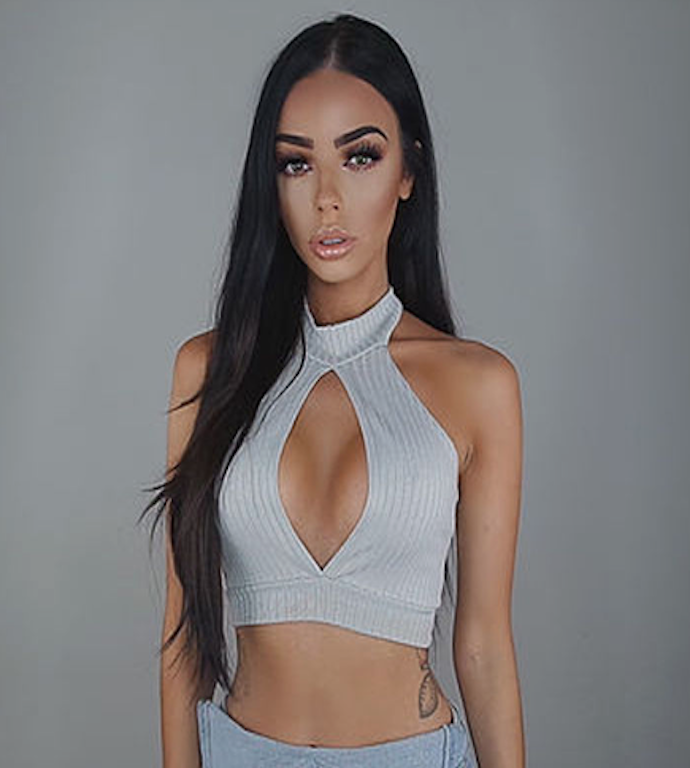Choice 2 Colours Grey Peach/Apricot Sexy Peek a Boo Crop Cropped Top 10-12