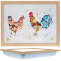 Leonardo Country Life Cock & Hen Chickens Lap Tray Beanbag Base 43 x 33 x 6cm