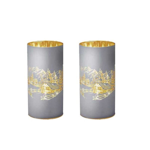 Pack of 2 Christmas Festive Warm White LED Wonder Lights Lantern Lamp 15cm High