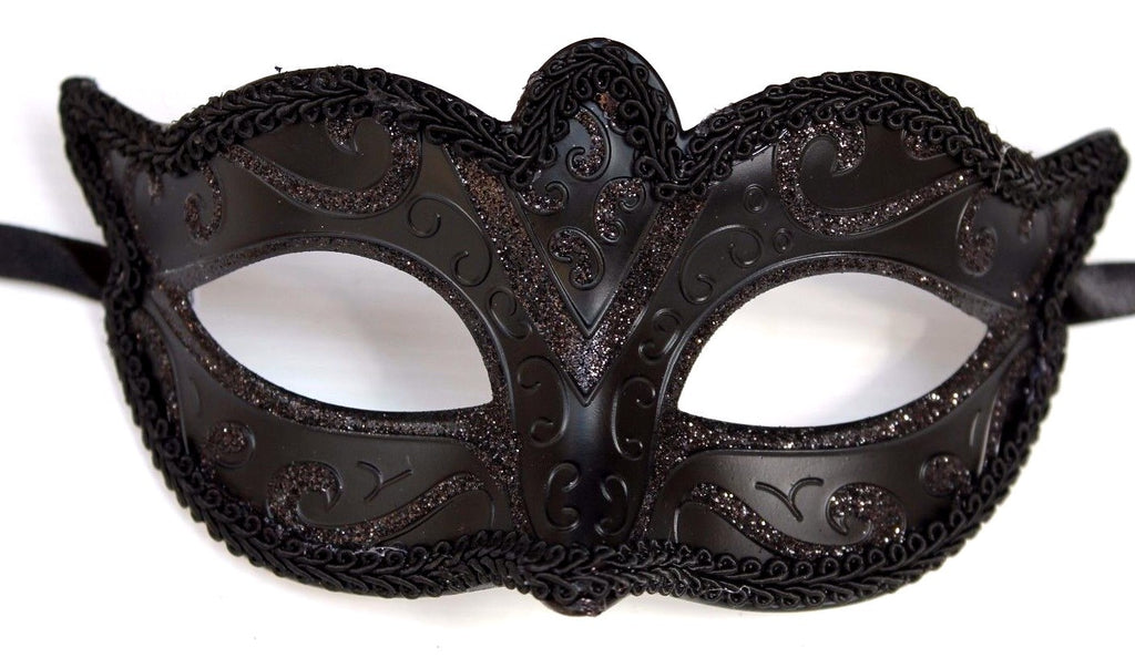 POPULAR MENS LADIES MIDNIGHT BLACK STUNNING VENETIAN  MASQUERADE PARTY EYE MASK