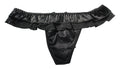 Choice 2 Colours Beautiful Ladies Panties Briefs Thong Satin & Sheer Fabric 8-12
