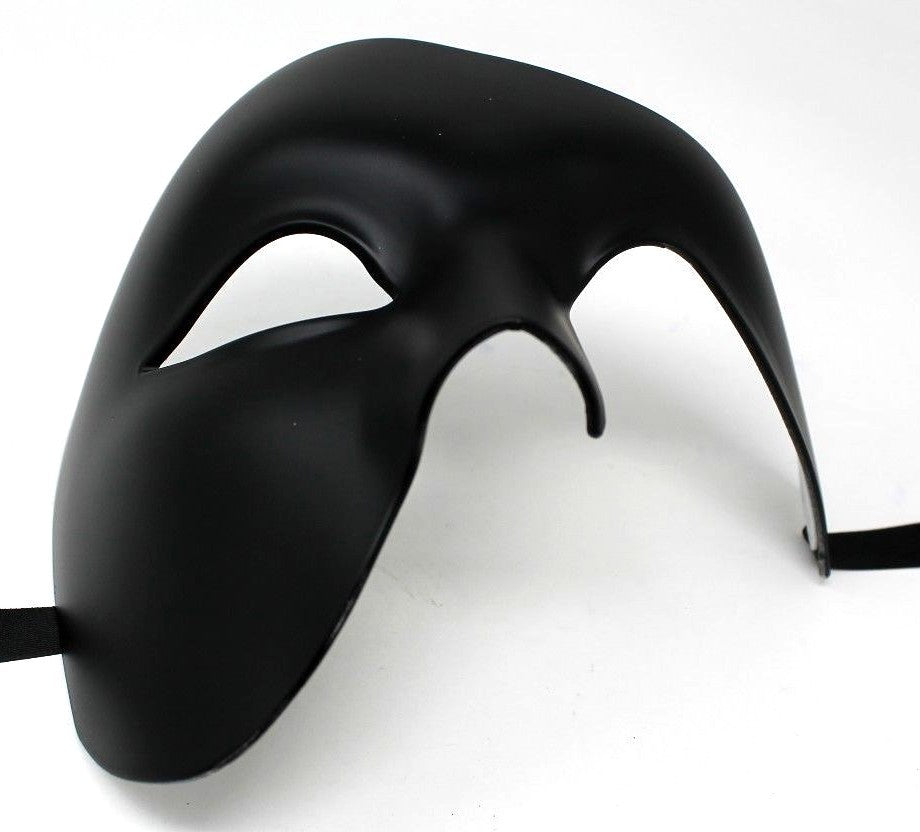 TOP QUALITY BLACK HALF FACE PHANTOM Venetian Masquerade Party Theatrical Mask