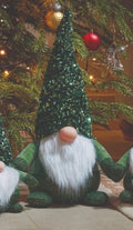 Christmas Emerald Green GlamJonk Gonk Nordic Gnome with Sparkling Hat 30cm Tall