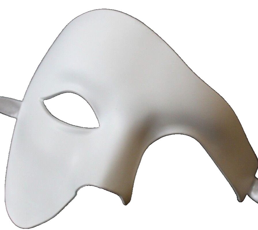 TOP QUALITY WHITE HALF FACE PHANTOM Venetian Masquerade Party Theatrical Mask