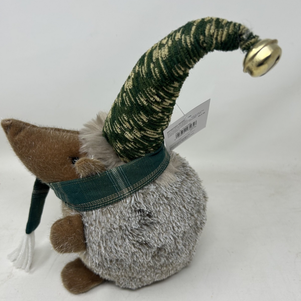 Cute Very Soft Cuddly Sitting Hedgehog Plush Fabric Weighted Base 33cm with Bell