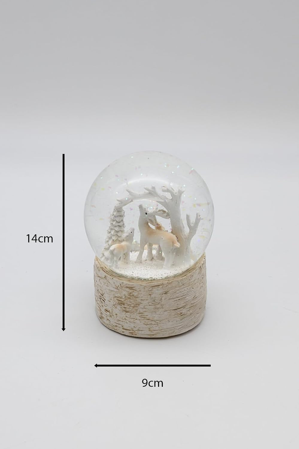 Musical Christmas Reindeer or Church 14cm Wonderland Snow Globe Colour Changing