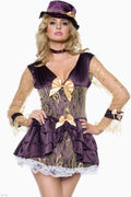 Multi-Use Purple Cream Witch Halloween Pirate Maid Wench Costume Size 12-14