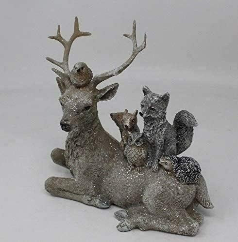 Reindeer Stag Fox Owl Squirrel Hedgehog Robin Woodland Animals Figurine Ornament