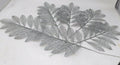 6 x Artificial Silver Glitter Leaves Christmas Decoration Wreath 32cm Long