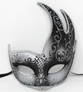 STUNNING BLACK AND SILVER VENETIAN MASQUERADE BALL CARNIVAL PROM PARTY EYE MASK