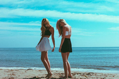 Black or Ivory Feature Stylish Back Straps Summer Beach Crop Cropped Top 8-10