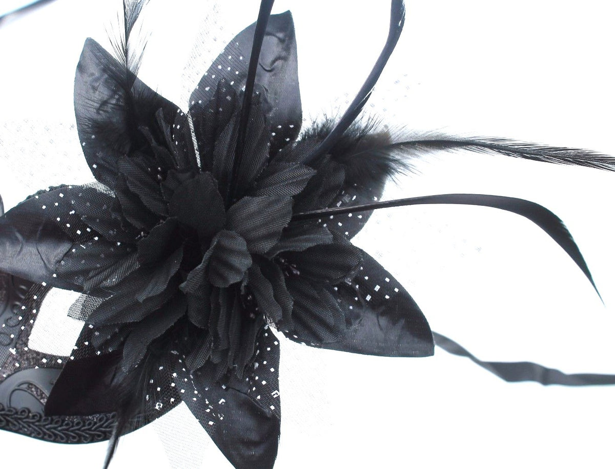 HIS N HERS PAIR COUPLES CO-ORDINATED BLACK VENETIAN MASQUERADE PARTY EYE MASKS