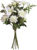 Artificial Hand Tied Floral Bouquet 60cm Tall White Dahlia & Rose Flowers Bundle