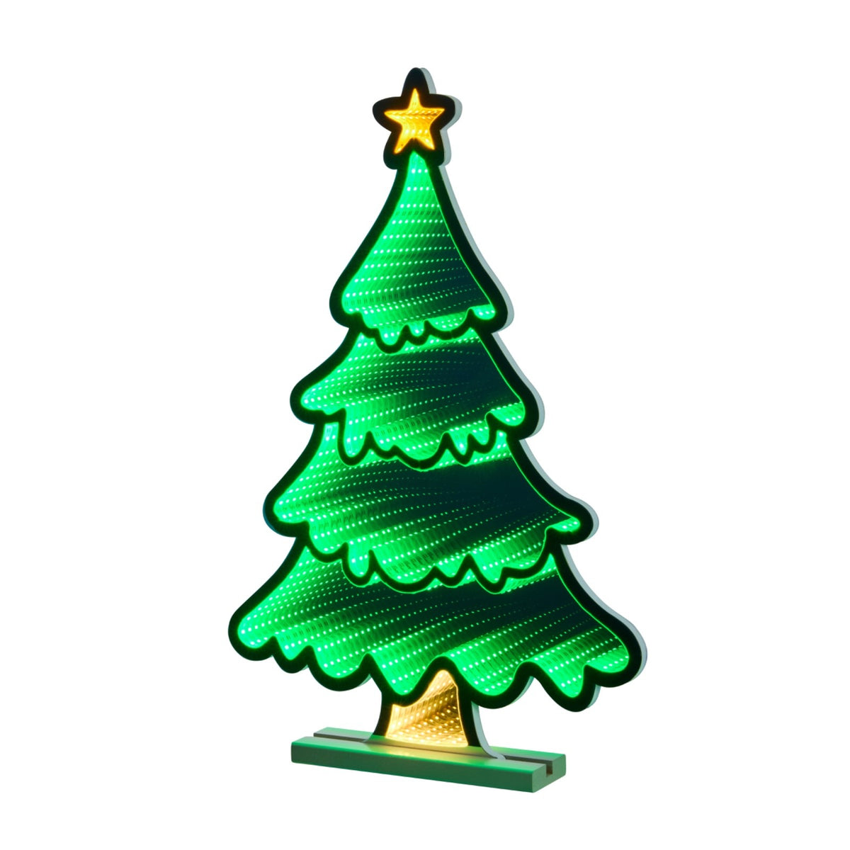 Christmas Tree Infinity Effect 3D LEDs Light 60cm Tall Freestanding Double Sided