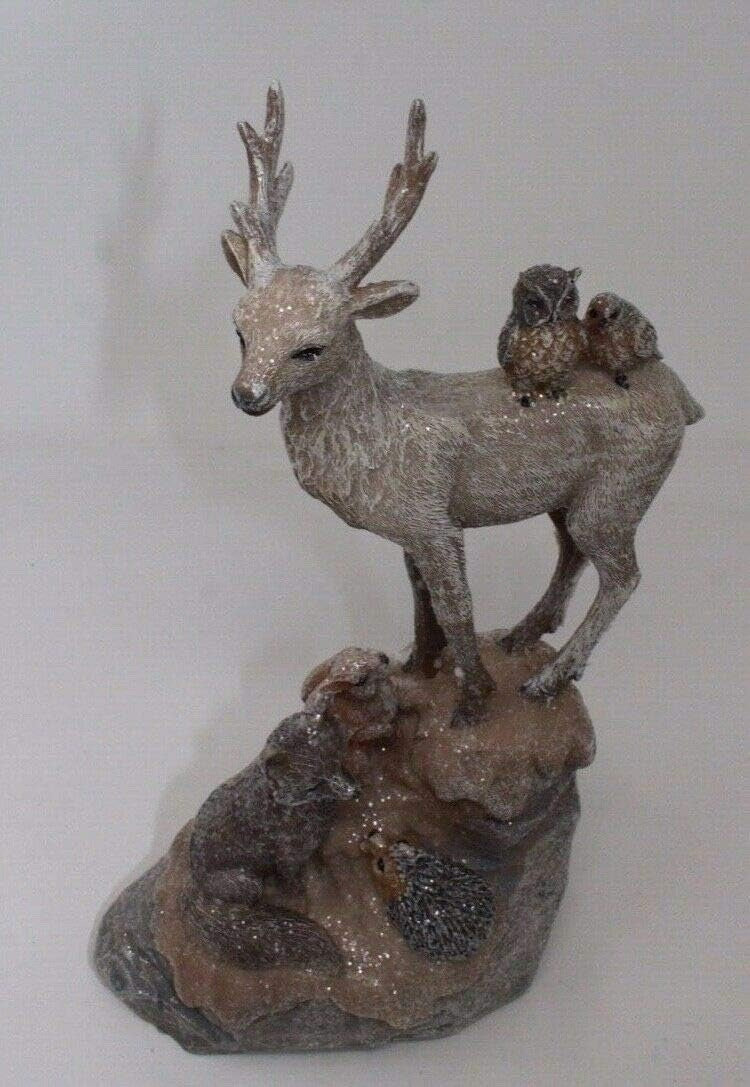 Large Stag Fox Owl Squirrel Robin Hedgehog Woodland Animals Figurine Ornament