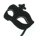 Black Velvet Jewelled Venetian Masquerade Party Carnival Eye Ball Mask on Stick