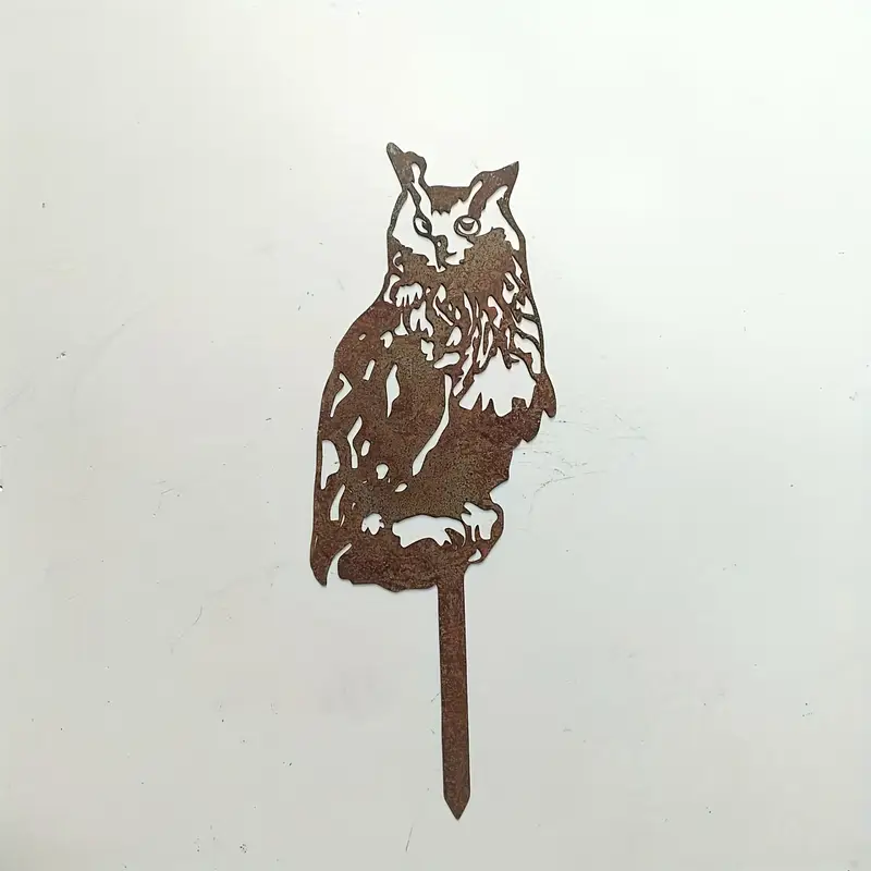 Core-Ten Rusty Patina Owl Garden Ornament Figurine Approx 30cm High 11cm Wide