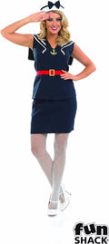 Fun Shack Ladies Sailor Navy Girl Costume/Outfit Size Medium 12-14 Top Skirt Hat