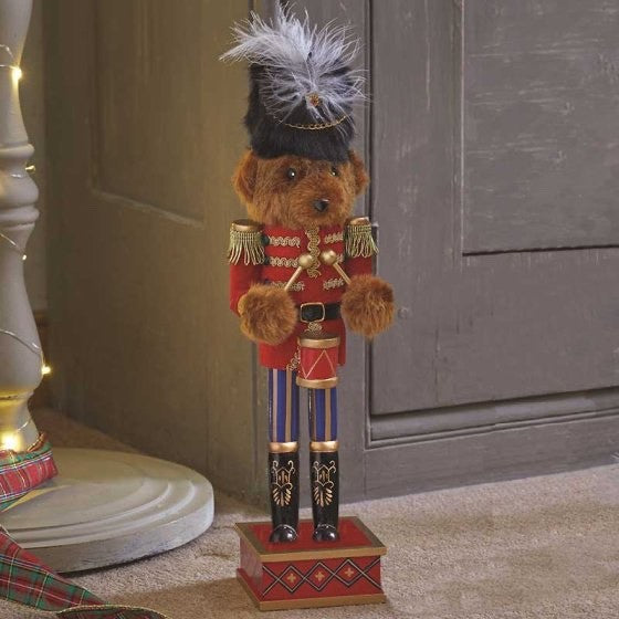 Teddy Parade Nutcracker Theme Figurine 39cm Tall Teddy Bear with Drum