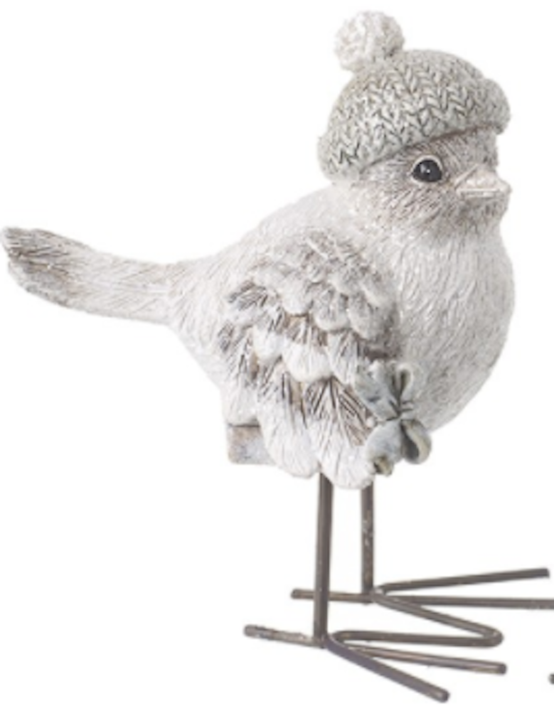 Choice of 2 Cute Standing Birds Ornament Figurine Bobble Hat or Santa Hat Gift