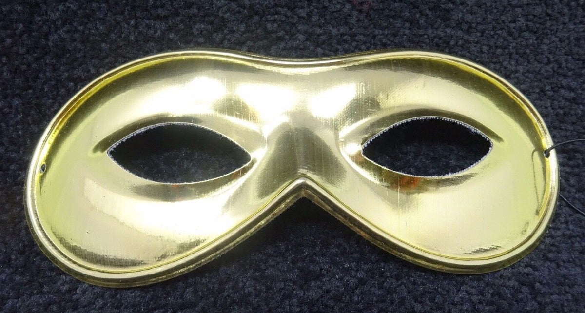 LADIES OR MENS GOLD VENETIAN MASQUERADE BALL MASK POCKET HANDBAG SIZE