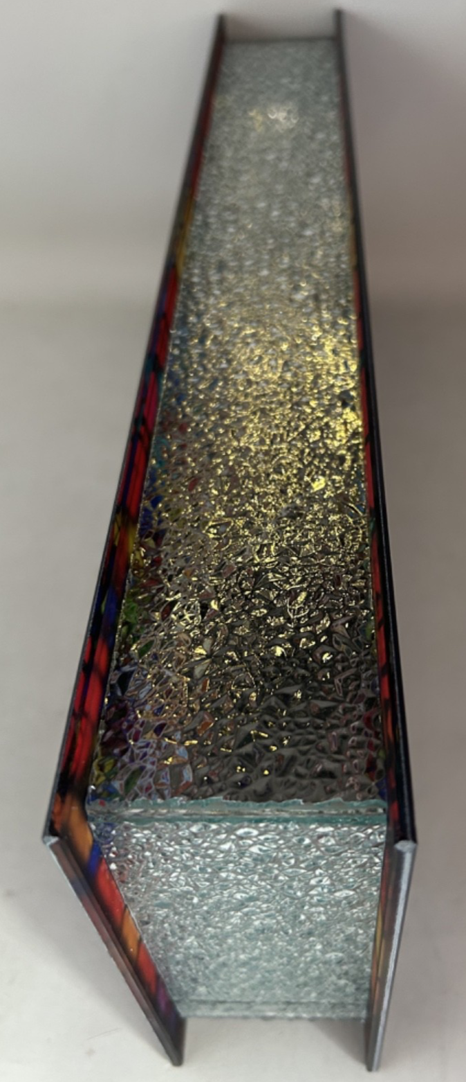 Stained Glass Warm White LED Lights Merry Christmas Decoration 40cm Double Sided