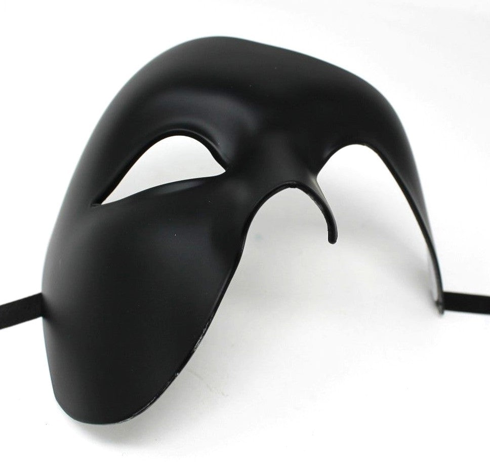 TOP QUALITY BLACK HALF FACE PHANTOM Venetian Masquerade Party Theatrical Mask