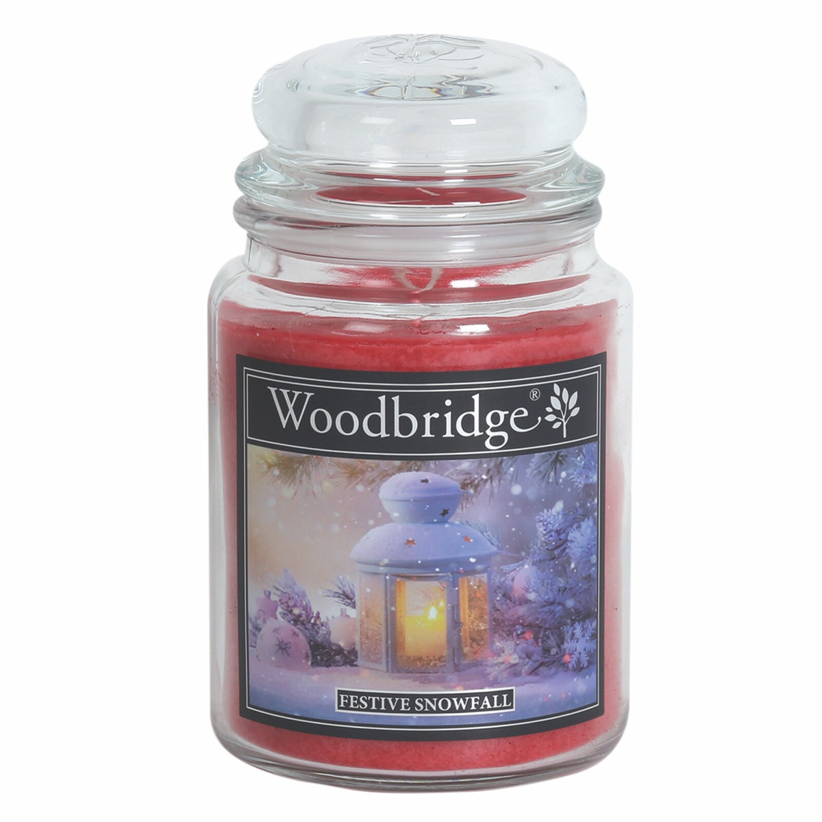Woodbridge Christmas 'Festive Snowfall' Large Jar & Lid Scented Candle 565g 17cm