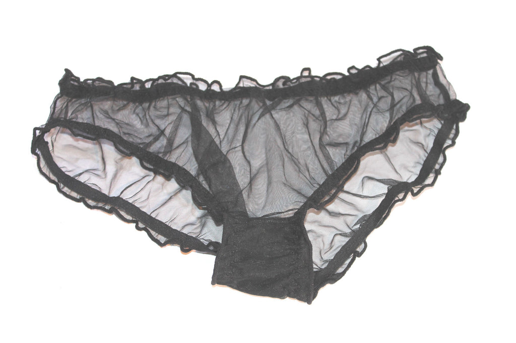 Ladies Sheer Mesh Transparent Net Sexy Knickers Panties Briefs Elasticated 8-12