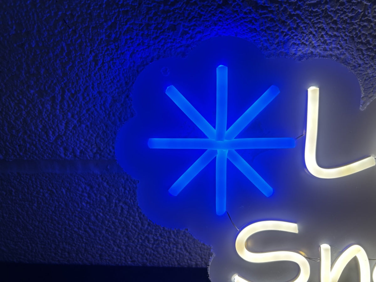 40cm Neon 'Let it Snow' Sign LED Light Up Decoration Mains Power 3m Low Voltage