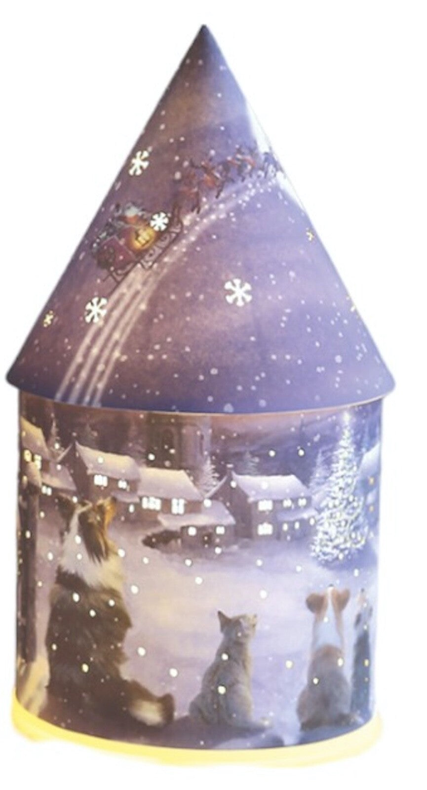 Choice of 4 Santa Claus Snowman Dogs Cats Christmas LED House Lantern 21cm