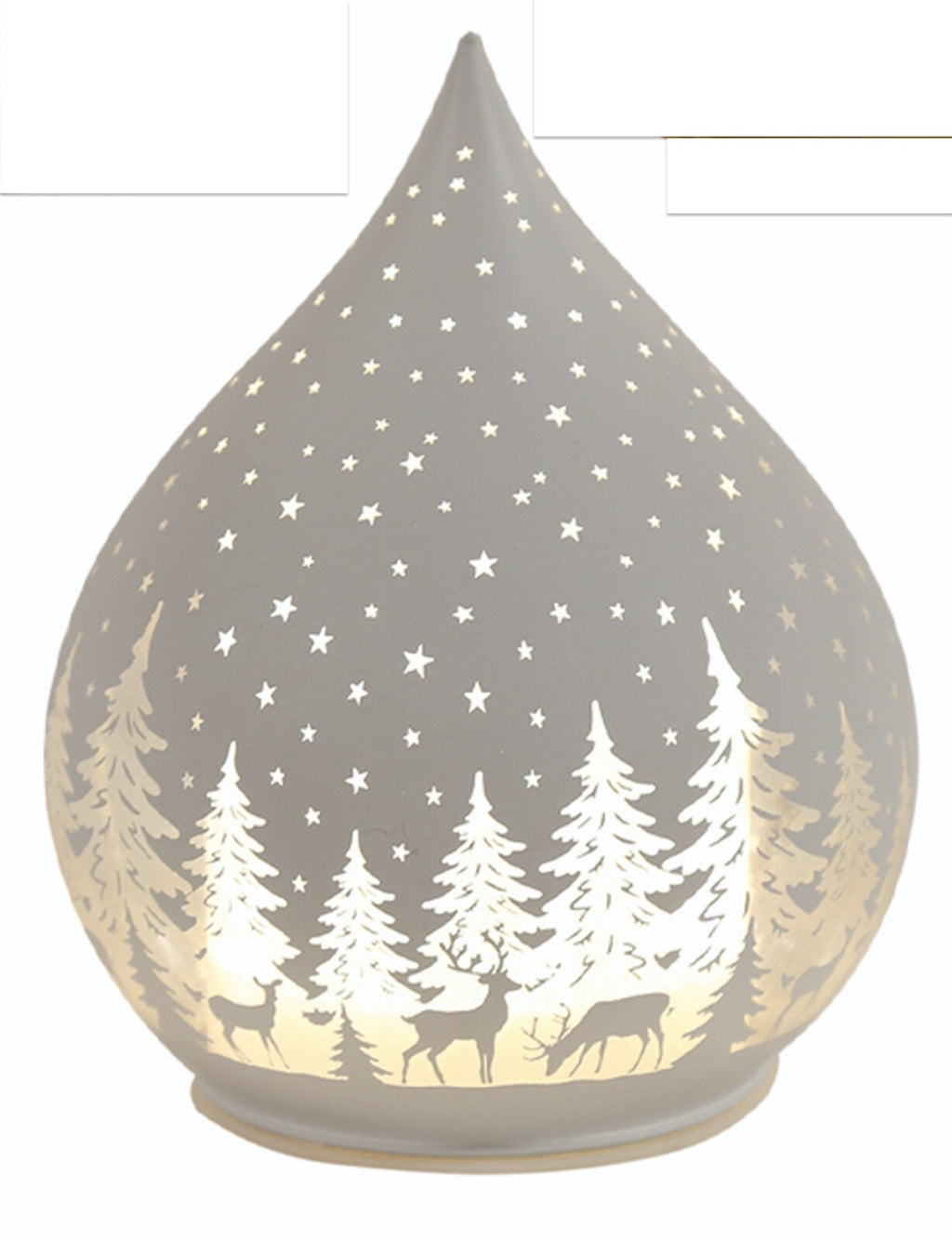 Choice of 3 Colours Droplet Winter Forest Christmas LED Lamp Lantern 13cm Tall