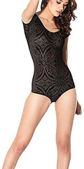 Ladies Stylish Elasticated Velour Style Black Monokini Swimsuit Size 10-12
