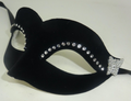 Ladies Black Velour Venetian Masquerade Party Carnival Eye Ball Butterfly Mask