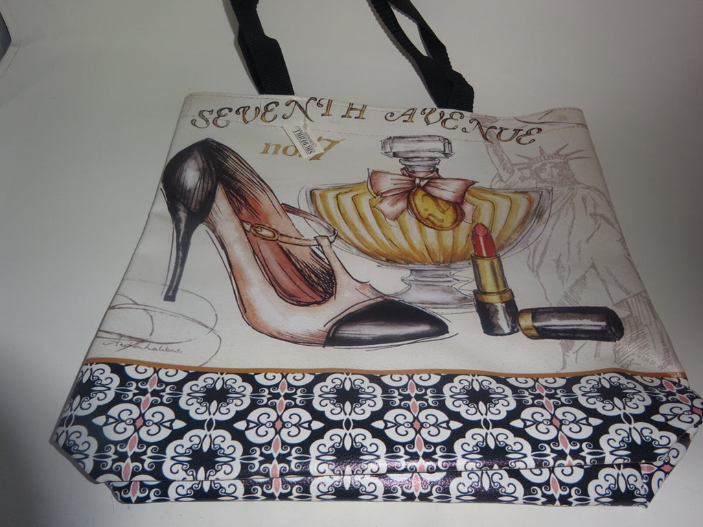 Faux Leather Lined Seventh Avenue Large Shopping Beach Bag 35cm Wide x 32cm Deep