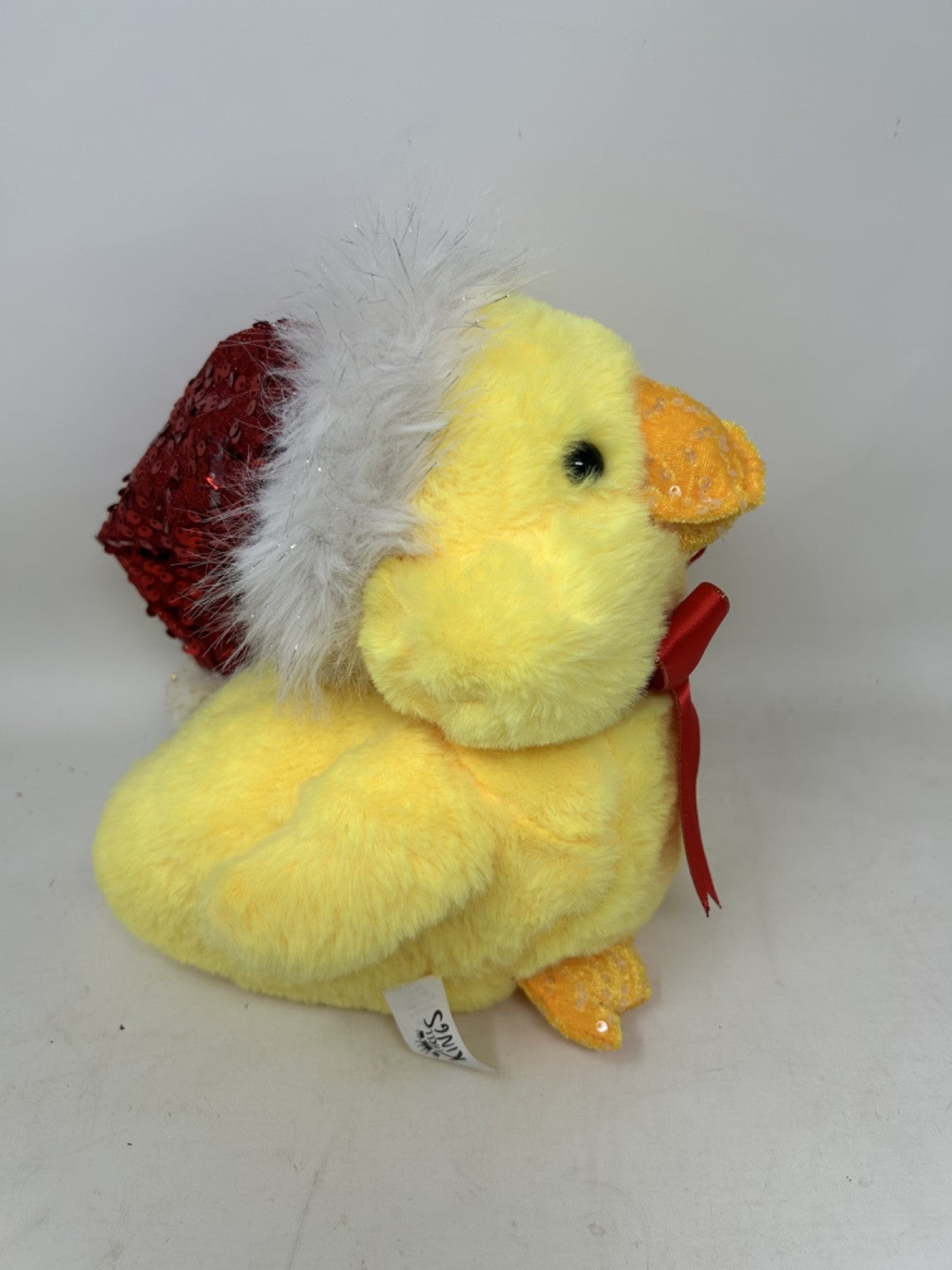 Super Soft Christmas Cuddly Plush Sparkle Duck Freestanding 20cm Tall Sequin Hat