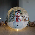 Large Frosty the Snowman Light Sphere Snow Globe Warm White LEDs 20cm Dia Timer